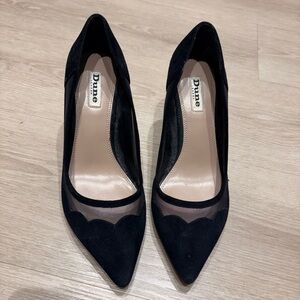 Dune London Black Suede Heels size 6.5